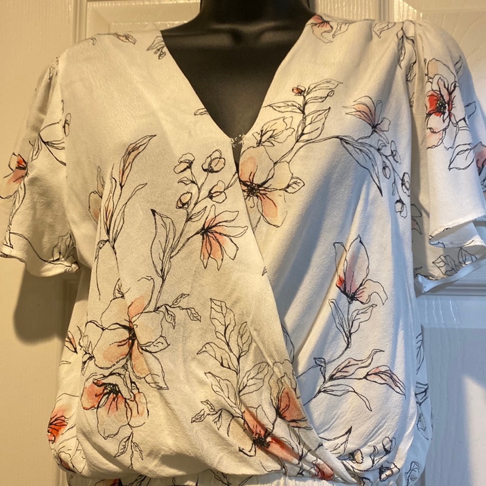 A S T R wrap floral shirt